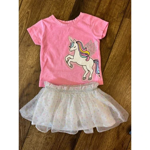 Baby Girl 12 Months Summer Clothes Skort Tutu Shirts Lot Bundle Outfits Kindness - Picture 8 of 16